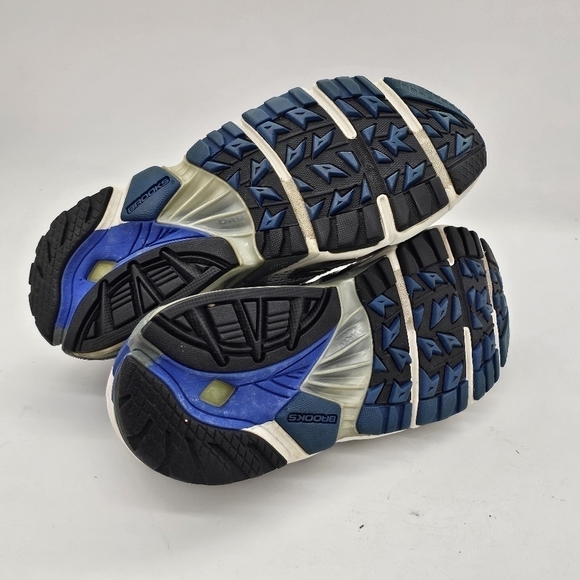 Brooks Mens Running Shoes Sneaker Lace Up Cream Gray Blue Size 8.5 - Picture 9 of 14